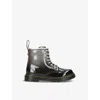 Dr. Martens' Kids - Glitter Lace-up Boots In Silver Com