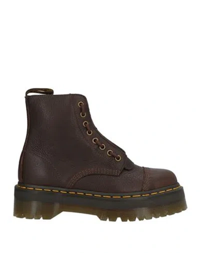 Dr. Martens Sinclair Ambassador Woman Ankle Boots Dark Brown Size 8 Leather