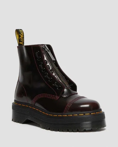 Dr. Martens Sinclair Arcadia Leder Plateaustiefel Schuhe In Burgundy