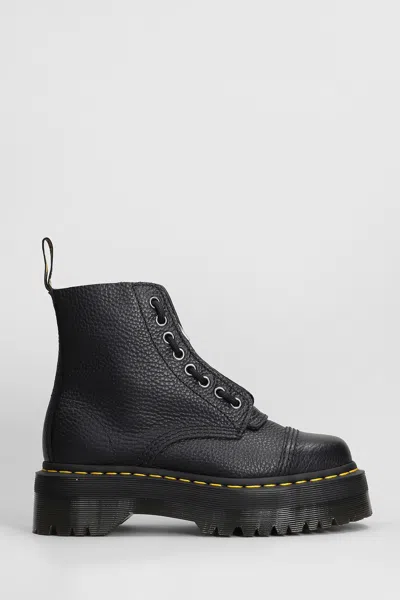 DR. MARTENS SINCLAIR COMBAT BOOTS IN BLACK LEATHER
