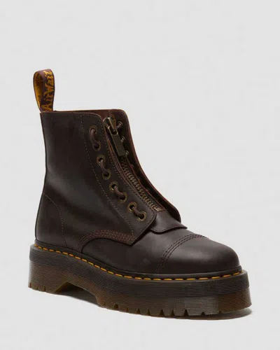 Dr. Martens Sinclair Crazy Horse Leather Platform Boots In Brown