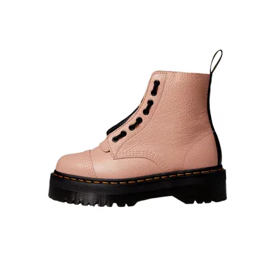 Dr. Martens Sinclair Flatform Boots In Peach Leather-orange