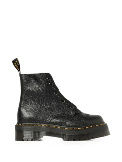 Dr. Martens Sinclair Milled Nappa Leather Platform Boots In Black