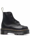 Dr. Martens Sinclair Platform Boots In Tumbled Nappa In Black