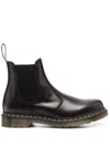Dr. Martens Slip-on Leather Boots In Burgundy