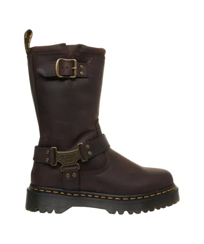 Dr. Martens Smooth Leather Boots In Brown