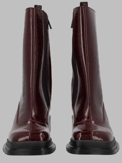 Dr. Martens Spiced Brown-style Lace-up Boots For Women In Burgundy