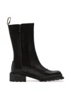 Dr. Martens Square-toe Leather Boots In Black