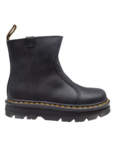 DR. MARTENS STIVALETTO ZEBZAG RIGGER IN PELLE COLORE NERO