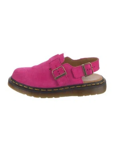 Pre-owned Dr. Martens Suede Colorblock Pattern Slingback Flats In Pink