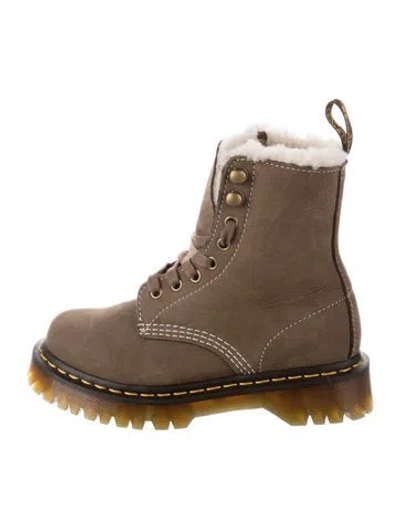 Pre-owned Dr. Martens Suede Combat Boots In Brown
