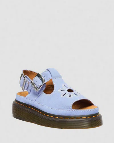 Dr. Martens Suède Dunnet Flower Buttersoft Leder Sandalen In Blue