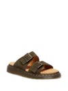 Dr. Martens' Dr. Martens Josef Olive Suede Buckle Sandals In Green