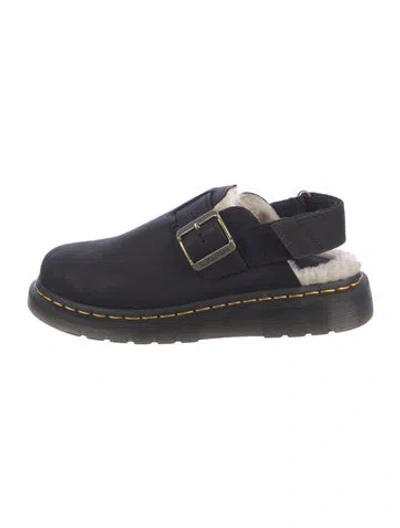 Pre-owned Dr. Martens Suede Flats In Black