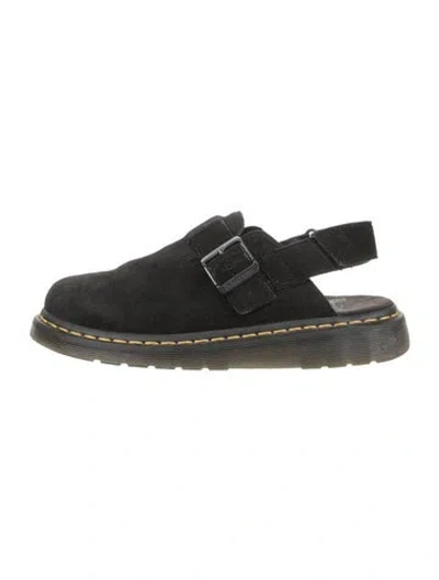 Pre-owned Dr. Martens Suede Flats In Black