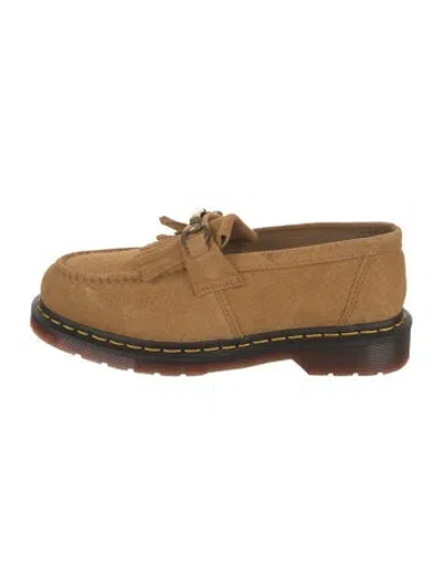 Pre-owned Dr. Martens Suede Fringe Trim Accent Boat Shoes In Brown