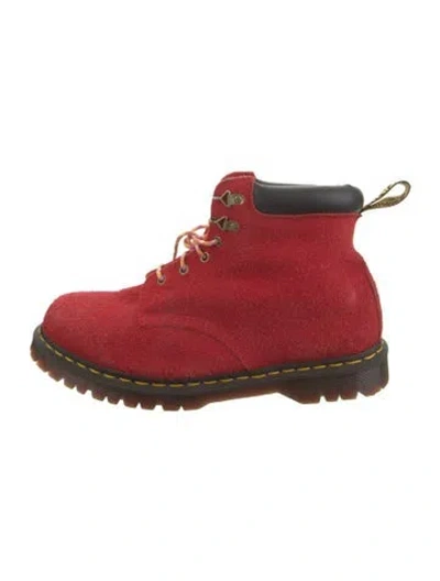 Pre-owned Dr. Martens Suede Hiking Boots In Red