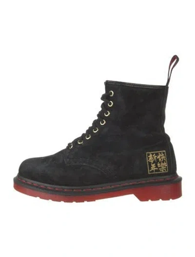 Pre-owned Dr. Martens Suede Lace-up Boots In Black