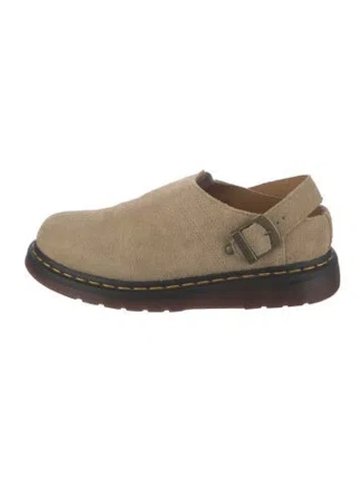Pre-owned Dr. Martens Suede Mary Jane Flats In Green