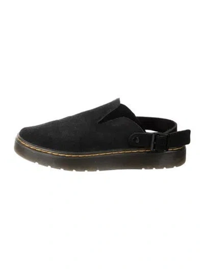 Pre-owned Dr. Martens Suede Mules In Black