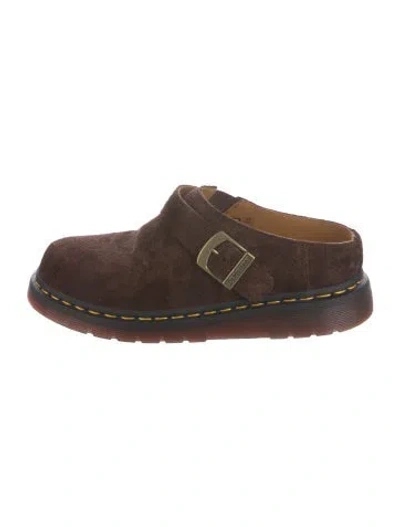Pre-owned Dr. Martens Suede Mules In Brown