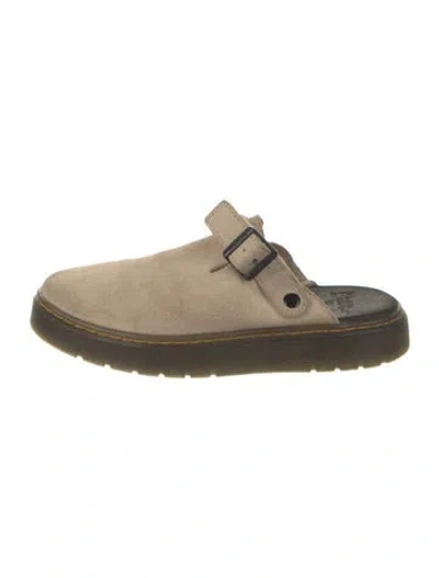 Pre-owned Dr. Martens Suede Mules In Neutral