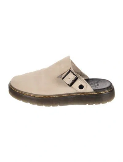 Pre-owned Dr. Martens Suede Mules In Neutrals