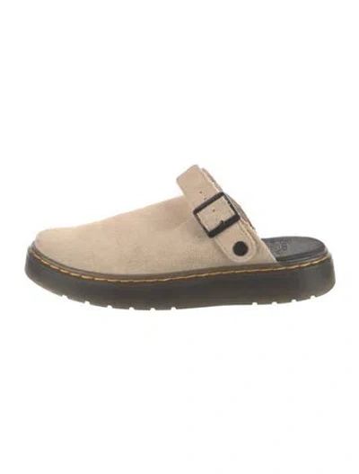 Pre-owned Dr. Martens Suede Mules In Neutrals