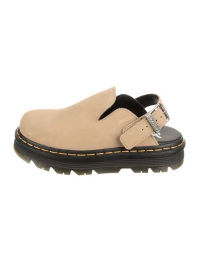 Pre-owned Dr. Martens Suede Mules In Neutrals