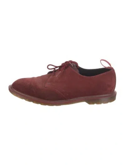 Pre-owned Dr. Martens Suede Oxfords In Burgundy