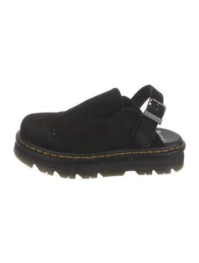 Pre-owned Dr. Martens Suede Slingback Flats In Black