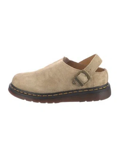 Pre-owned Dr. Martens Suede Slingback Flats In Green