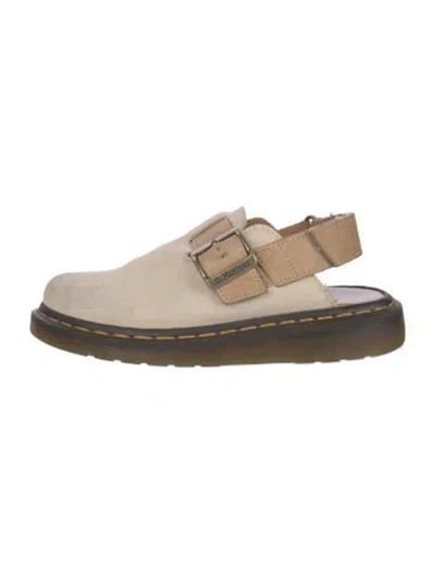 Pre-owned Dr. Martens Suede Slingback Flats In Neutral