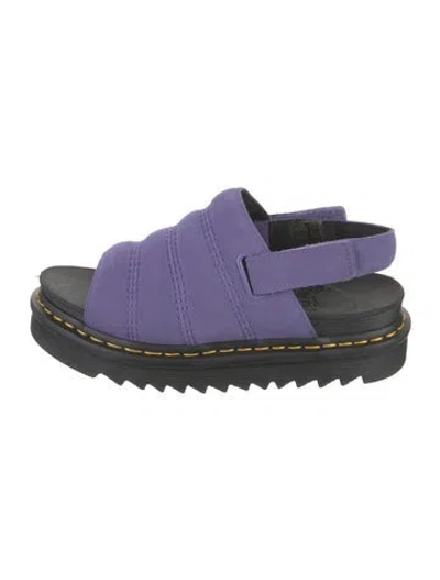 Pre-owned Dr. Martens Suede Slingback Sandals In Purple