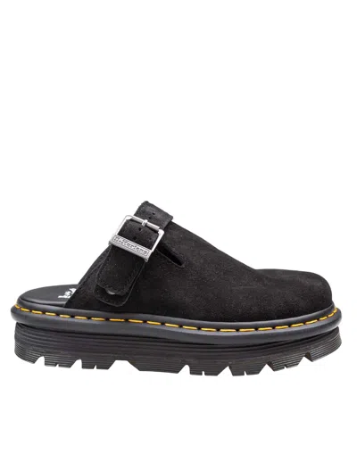Dr. Martens Suede Zebzag Mule In Black