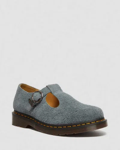 Dr. Martens' T-bar Suede Mary Jane Shoes In Blue