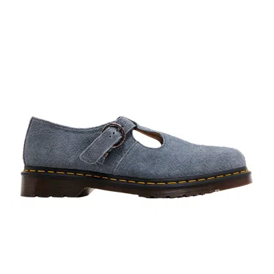 Pre-owned Dr. Martens' T-bar Suede Mary Jane 'washed Denim' In Blue