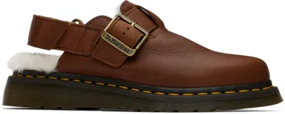 Dr. Martens' Tan Jorge Ii Faux-fur Lined Mules In Cashew Ambassador