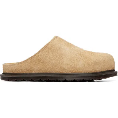 Dr. Martens Tan San Hairy Suede Mule Slip-on Loafers In Brown