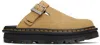 Dr. Martens' Tan Zebzag Suede Platform Slip-on Loafers In Savannah Tan Eh Sued