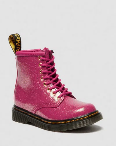 Dr. Martens' Toddler 1460 Glitter Patent Leather  Boots In Pink