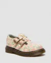 Dr. Martens Toddler 8053 Floral Leather Mary Jane Shoes In Multi