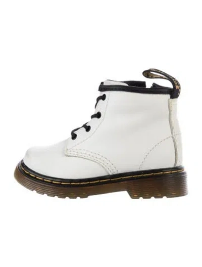 Pre-owned Dr. Martens Babies' Toddler Girls' Leather Ankle Boots In Black/white