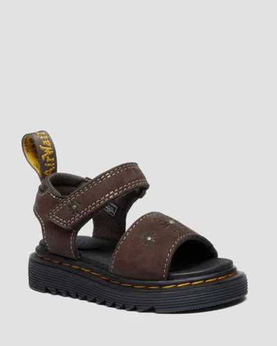 Dr. Martens Toddler Marlowe Flower Debossed Nubuck Strap Sandals In Multi