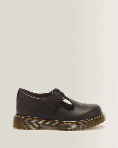 Dr. Martens Kids' Toddler Polley Ii Heart Soft Leather Mary Jane Shoes In Black