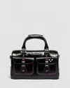 Dr. Martens Top Handle Distressed Patent Leather Bag In Black