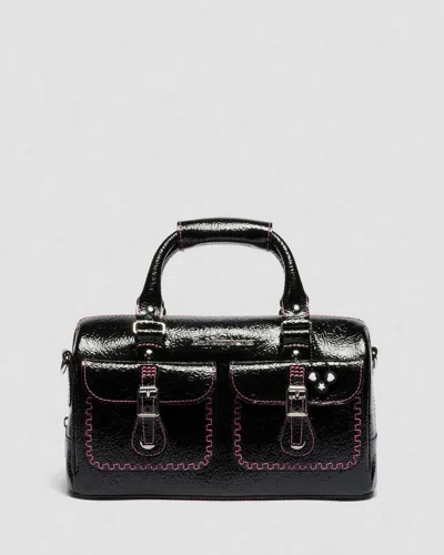 Dr. Martens Top Handle Distressed Patent Leather Bag In Black