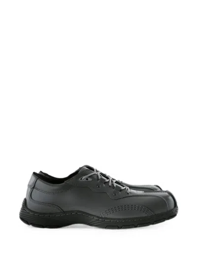 Dr. Martens Topstitched Leather Derby Shoes In Multi