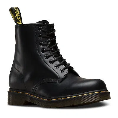 Pre-owned Dr. Martens Unisex Boots 1460 Casual Lace-up Ankle Leather In Black