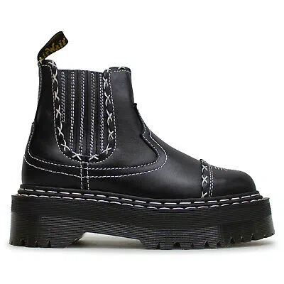 Pre-owned Dr. Martens Unisex Boots 2976 Quad Strap Pull-on Chelsea Wanama Leather In Black